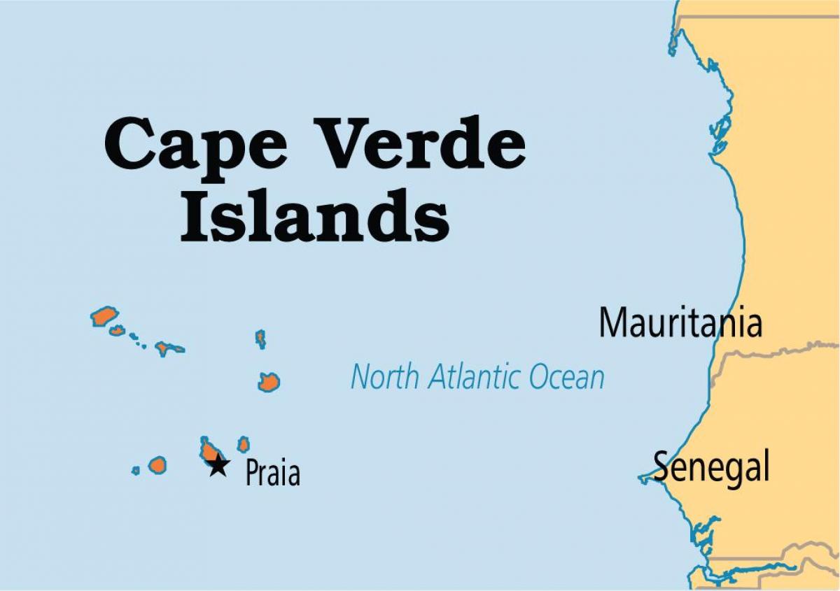 mapa kapverdských ostrovů afriky