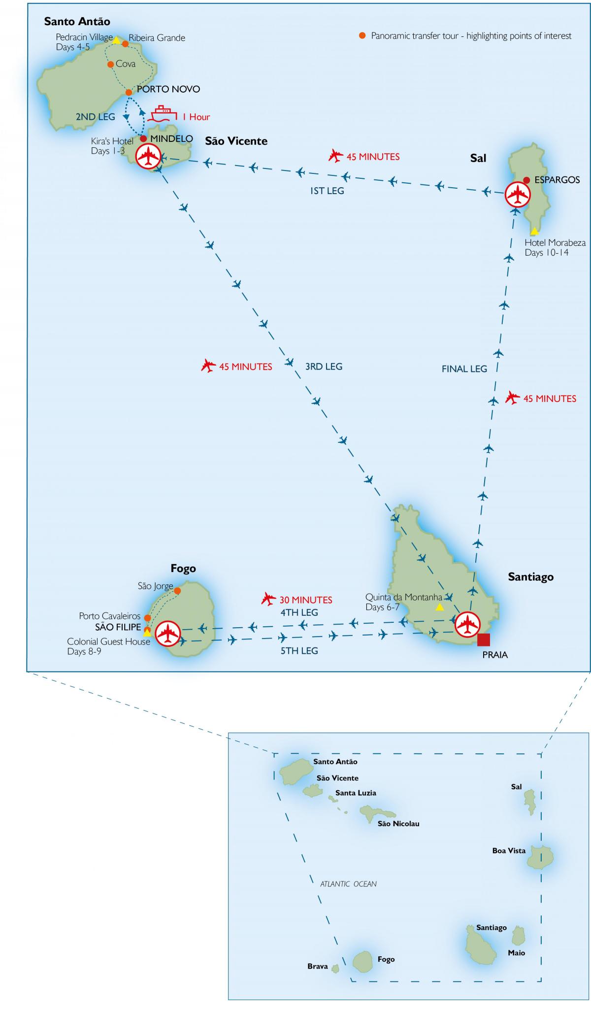mapa Cape Verde letišť