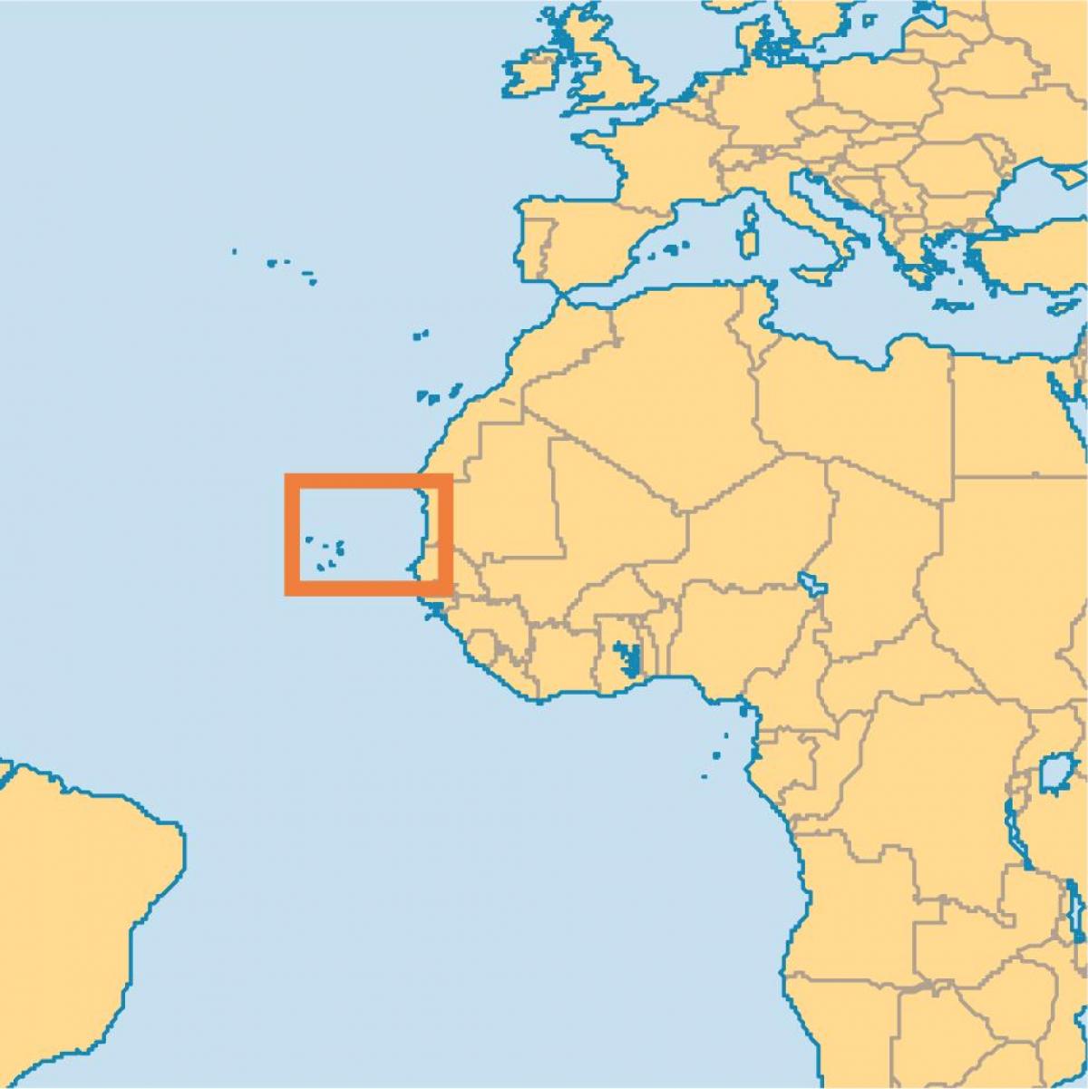 show Cape Verde na mapě světa