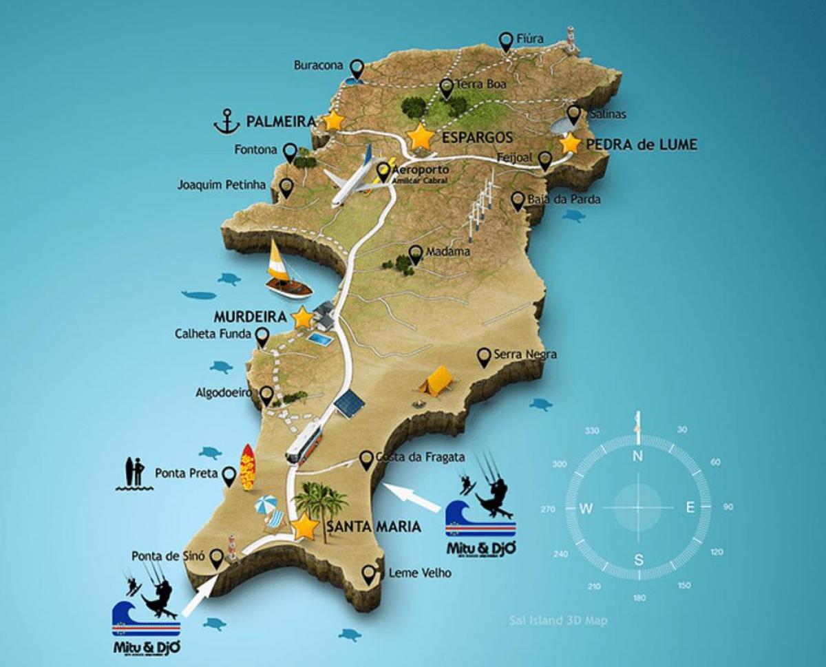 mapa santa maria, Cape Verde