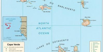 Mapa ukazuje Cape Verde