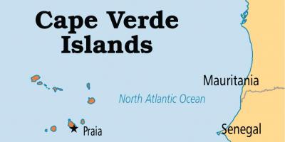 Mapa mapa ukazuje kapverdské ostrovy